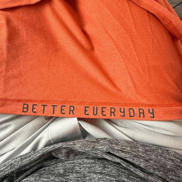 Lululemon Men's Textured Training Short Sleeve T-Shirt Heathered Coral Sz Large - Picture 4 of 7